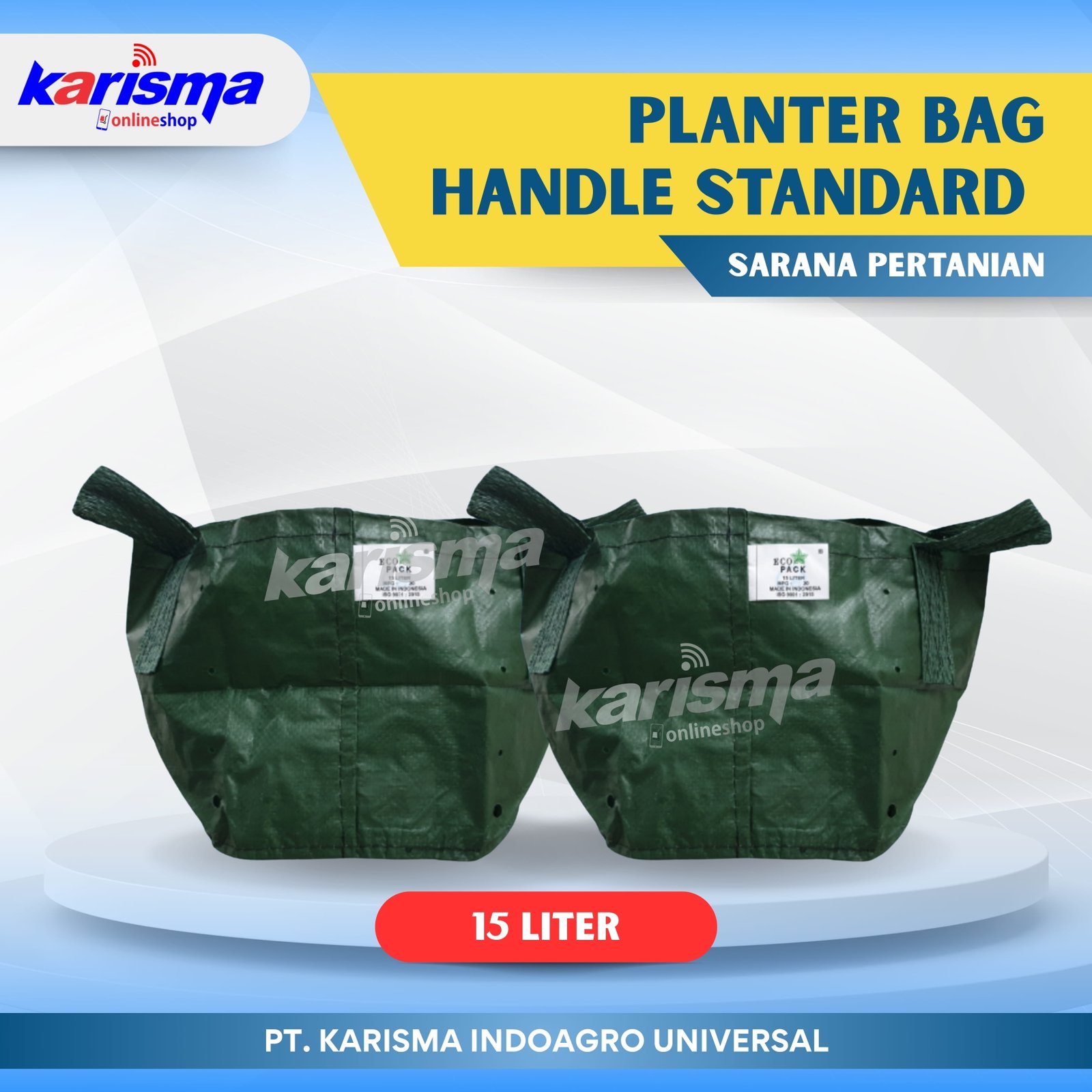 Planter Bag 15 Liter 2 Handle Standard HDPE 4cm 150 X 29 cm X 24 cm